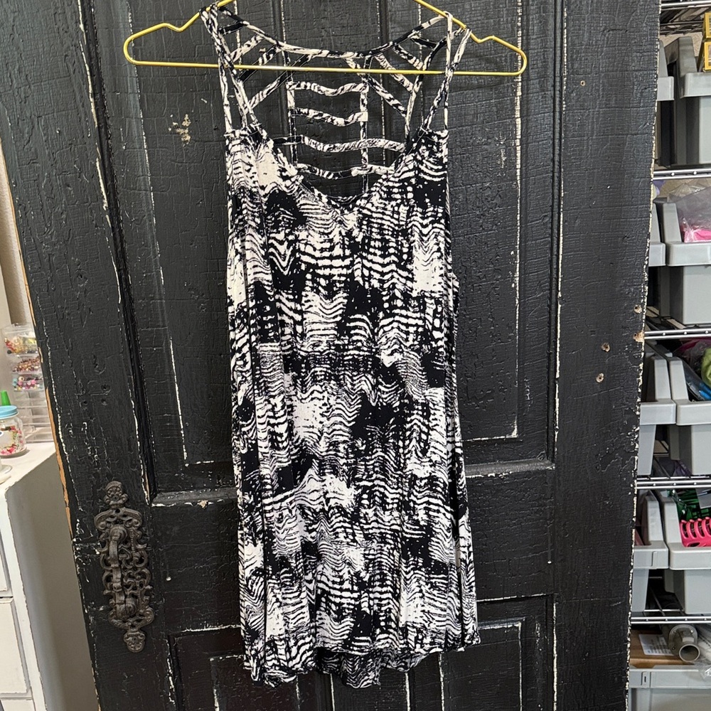 RVCA Black and White Strappy Dress